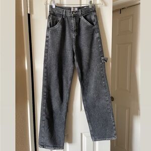 Gray Wide Leg Jeans